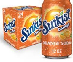 Sunkist Orange Soda, 12 fl oz cans, 24 pack